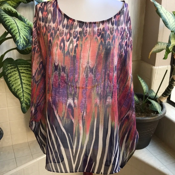 Chico's layering tunic with bottom zebra stripes - Picture 1 of 6
